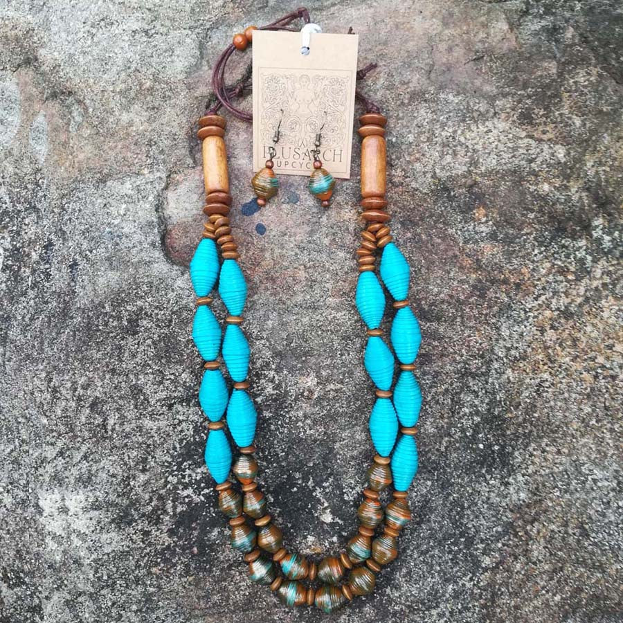 Teal Paper Jewellery Set
