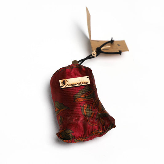 Bronze Motif Maroon Saree Bag