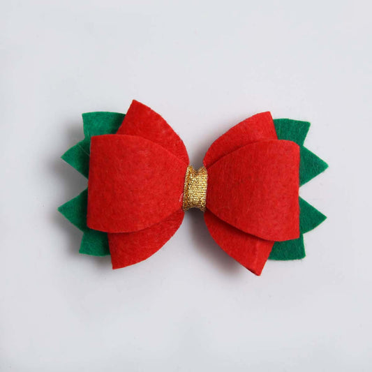 Poinsettia Bow Clip