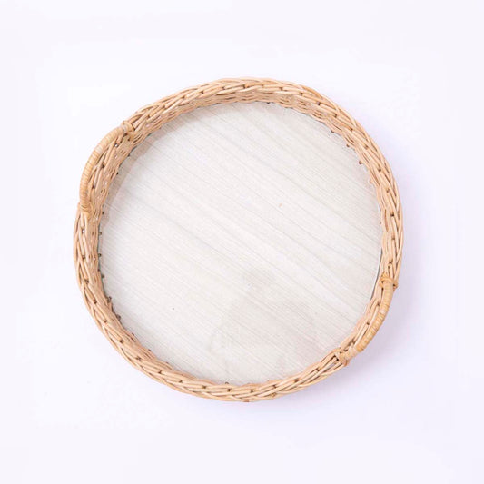 Round Cane Tray