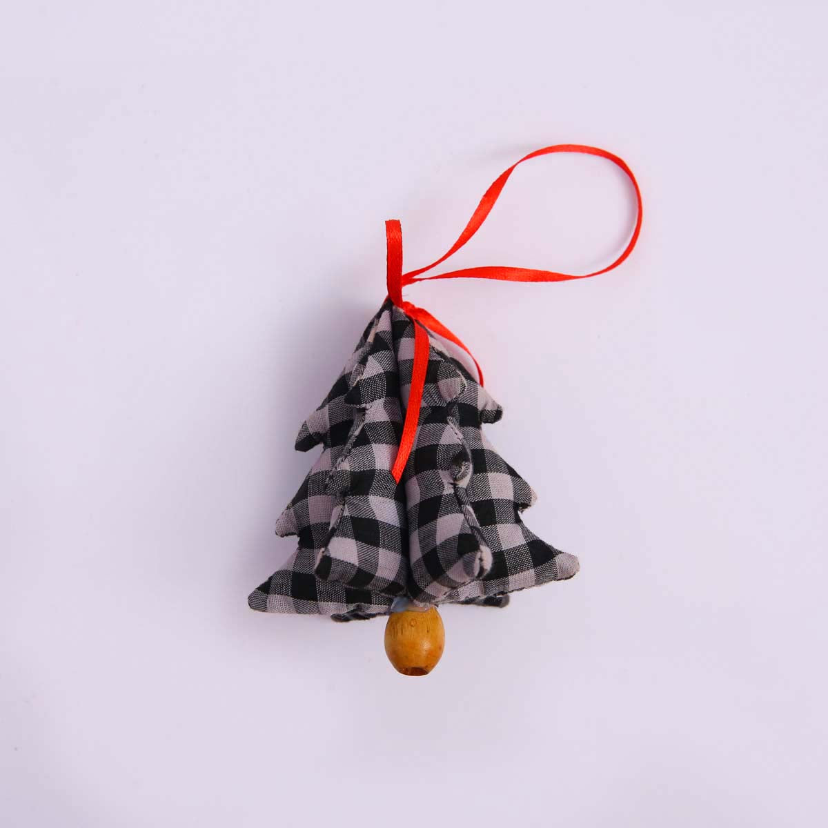 Black Gingham Tree Ornament
