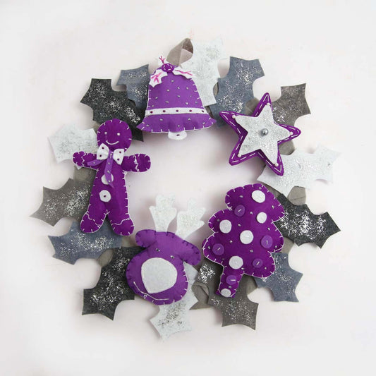 Purple Cheer Christmas Wreath