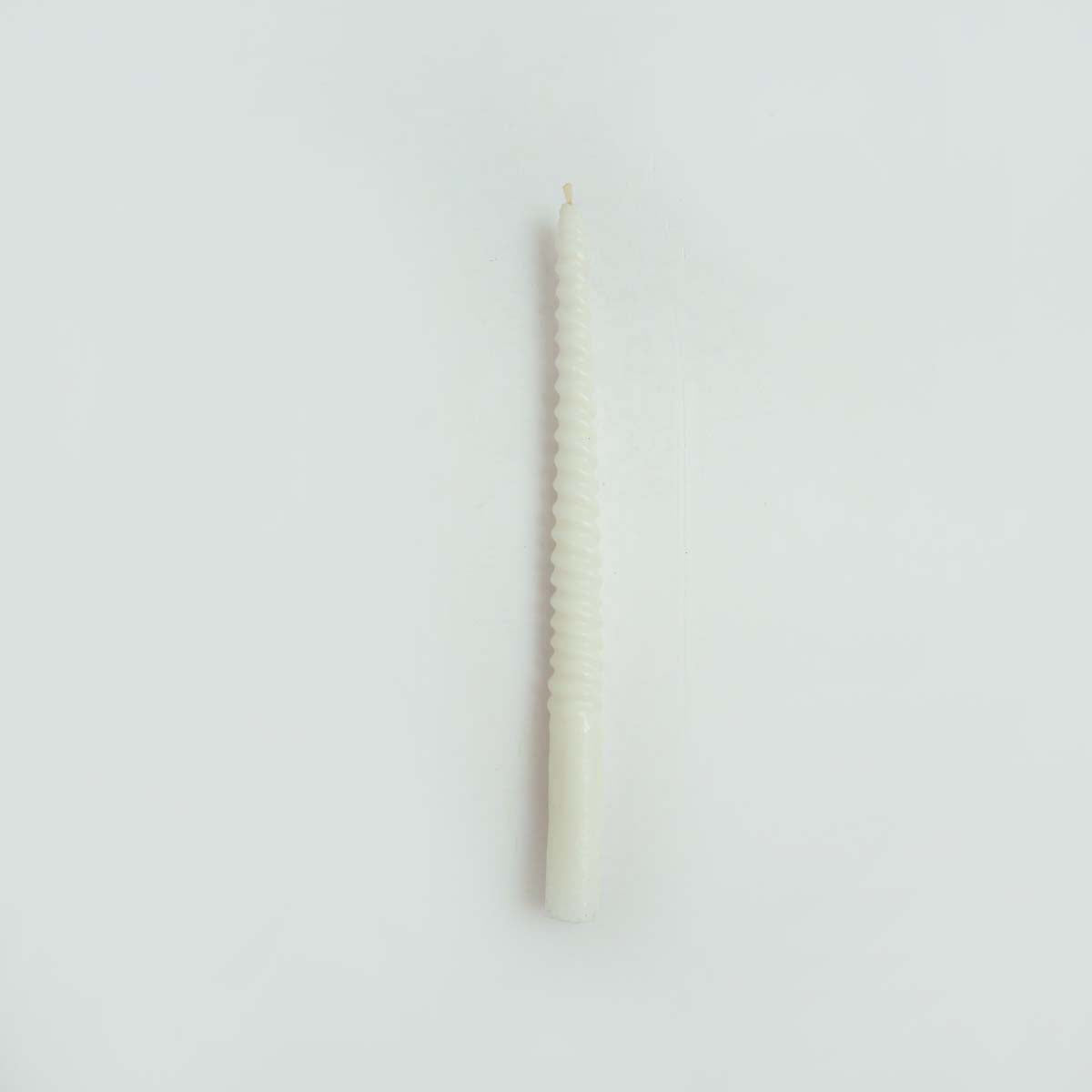 Spiral White Candle 12"