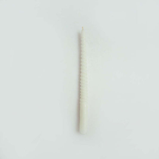 Spiral White Candle 12"