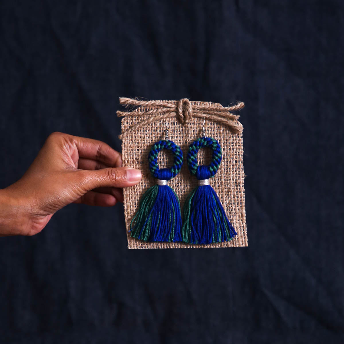 Deep Sea Macrame Earrings