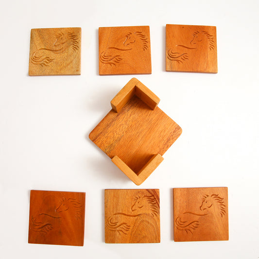 Horse Coaster Set & Holder