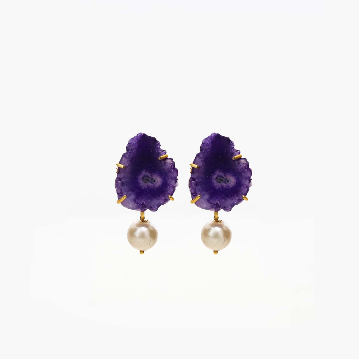 Purple Haze Pearl Drop Earrings