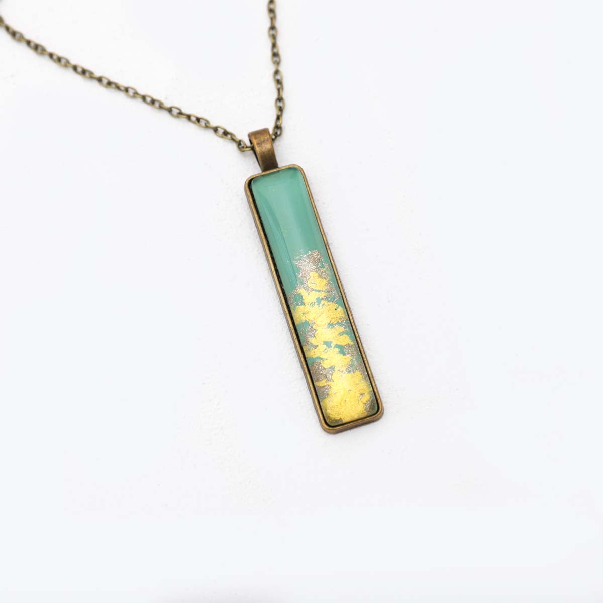 Turq with Golden Foil Necklace