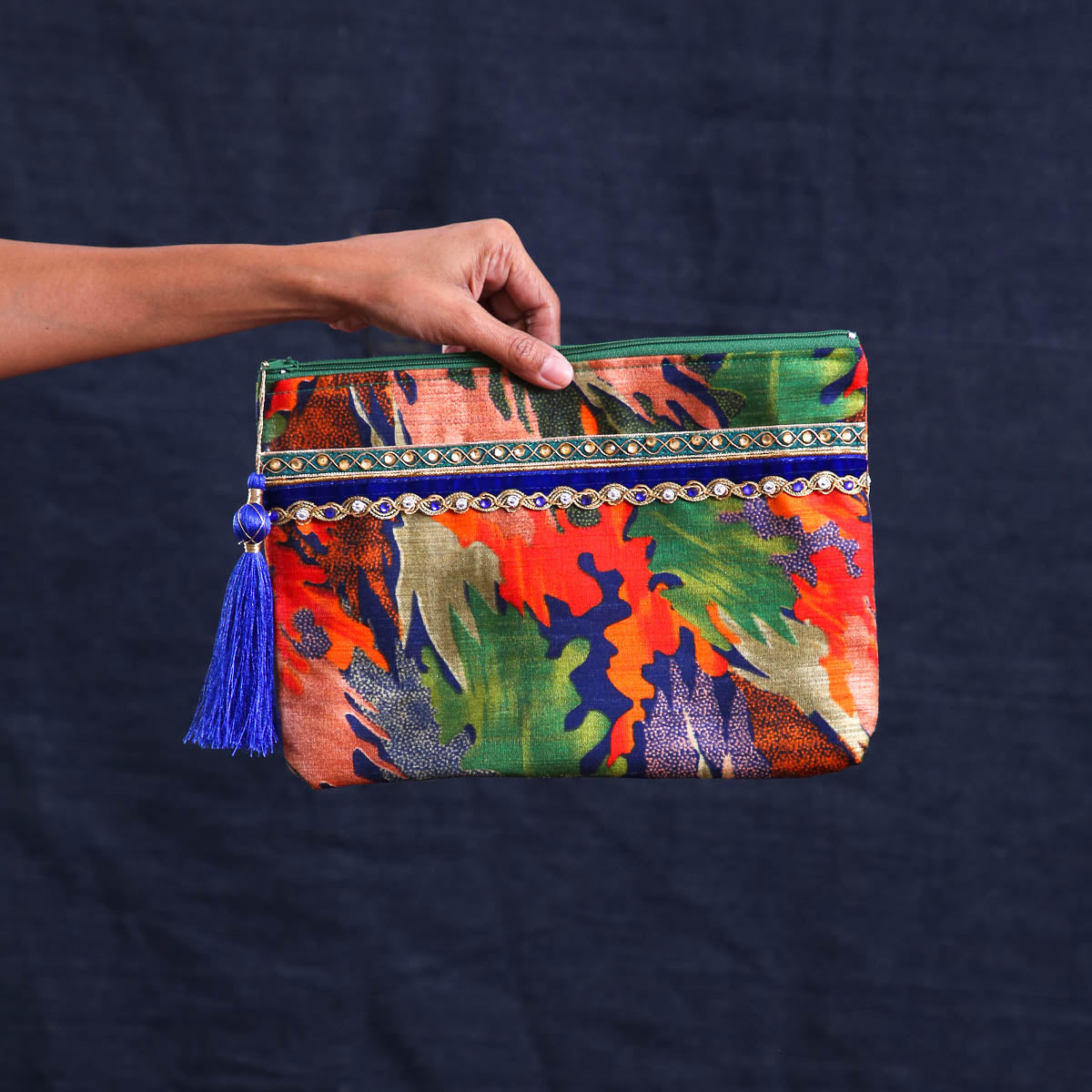Leaves And Prints Pouch