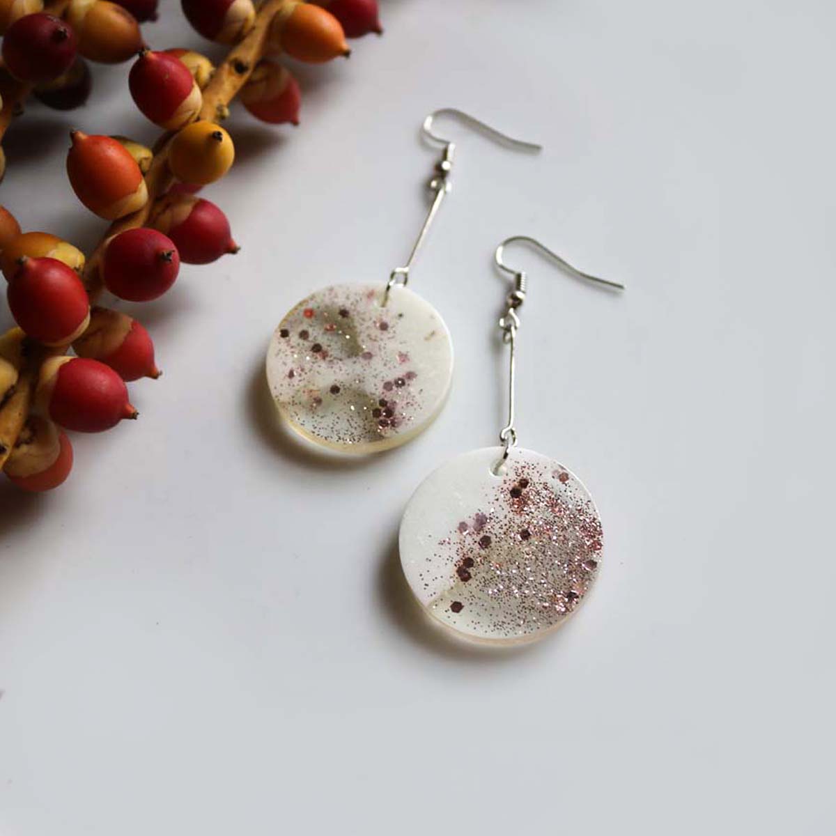 Marbled Pink Earrings