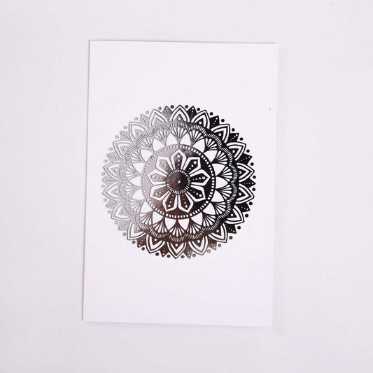 Silver Foil Luna Mandala Card