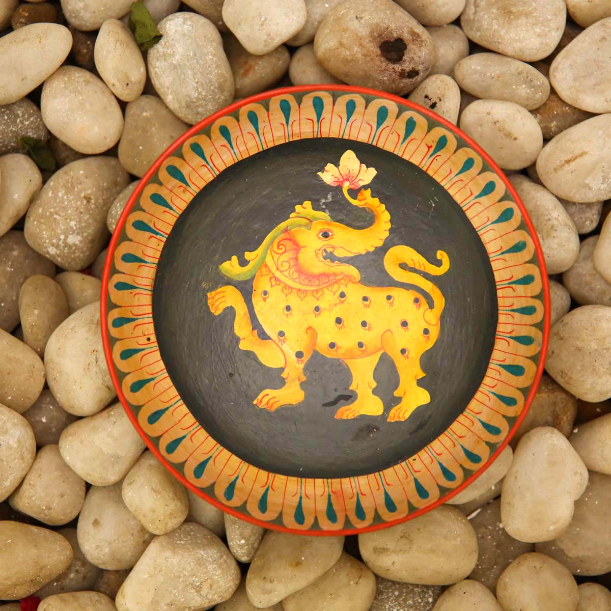Traditional Elephant Decorative Wooden Plate