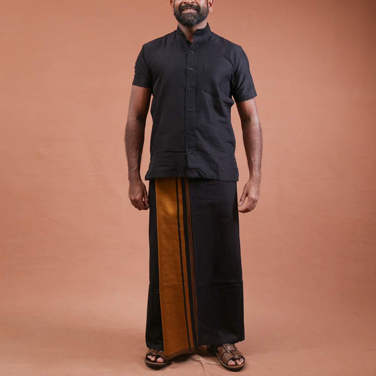 Black & Golden Handloom Sarong