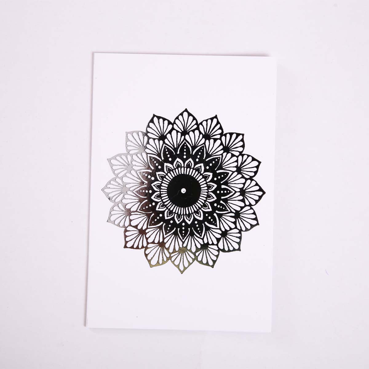 Silver Foil Daffodil Mandala Card