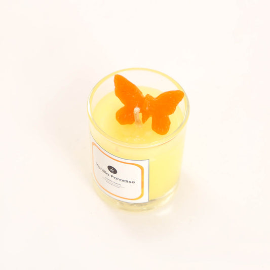 Vanilla Paradise Butterfly Glass Candle