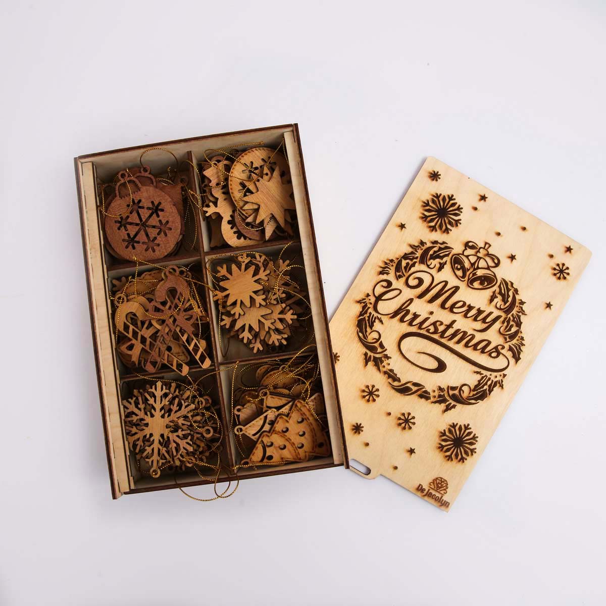 Wooden Christmas Tree Decor Set