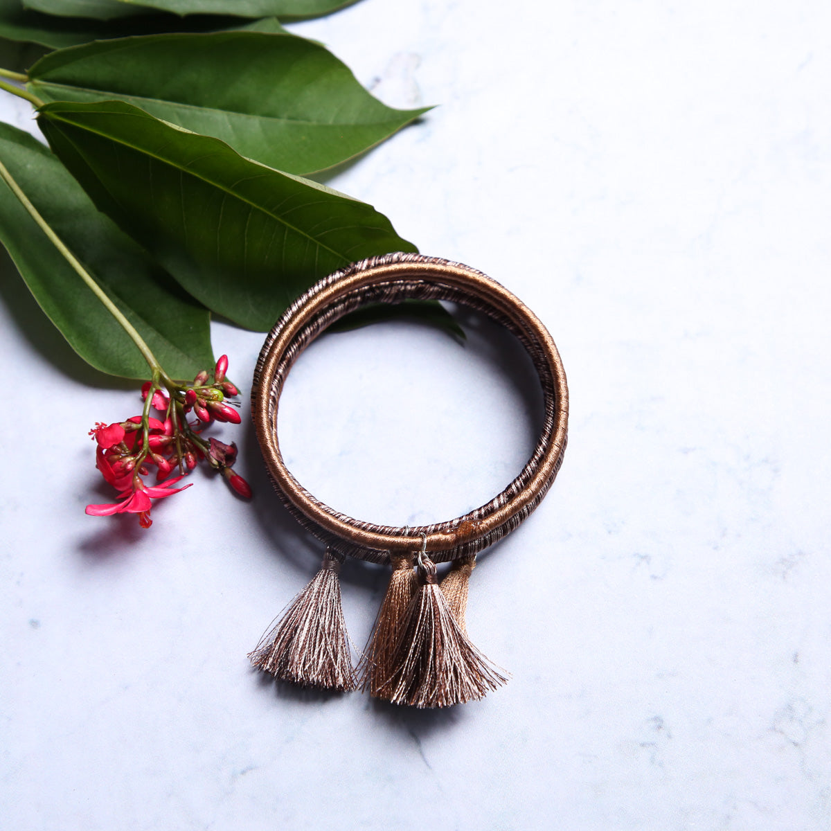 Caramel and Chocolate Tassel Bangles