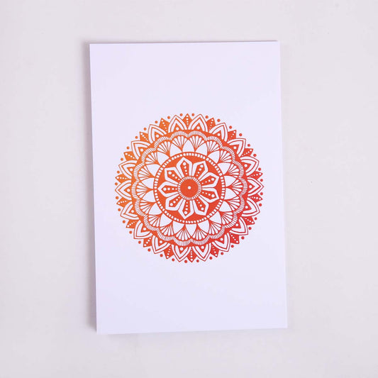 Red & Orange Shaded Luna Mandala Card