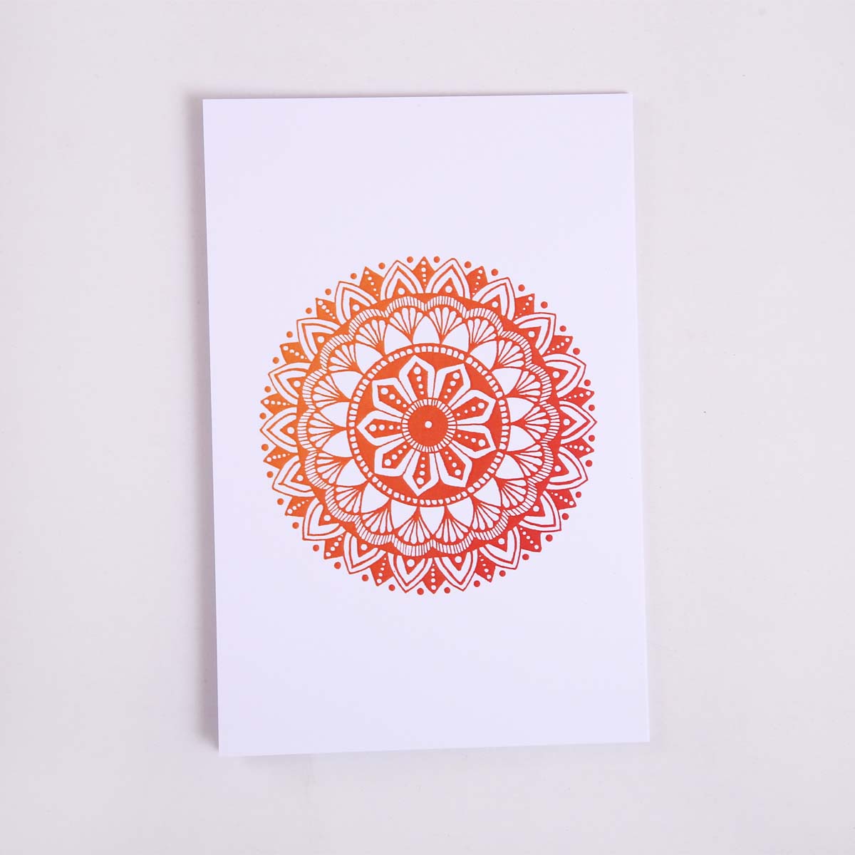 Red & Orange Shaded Luna Mandala Card