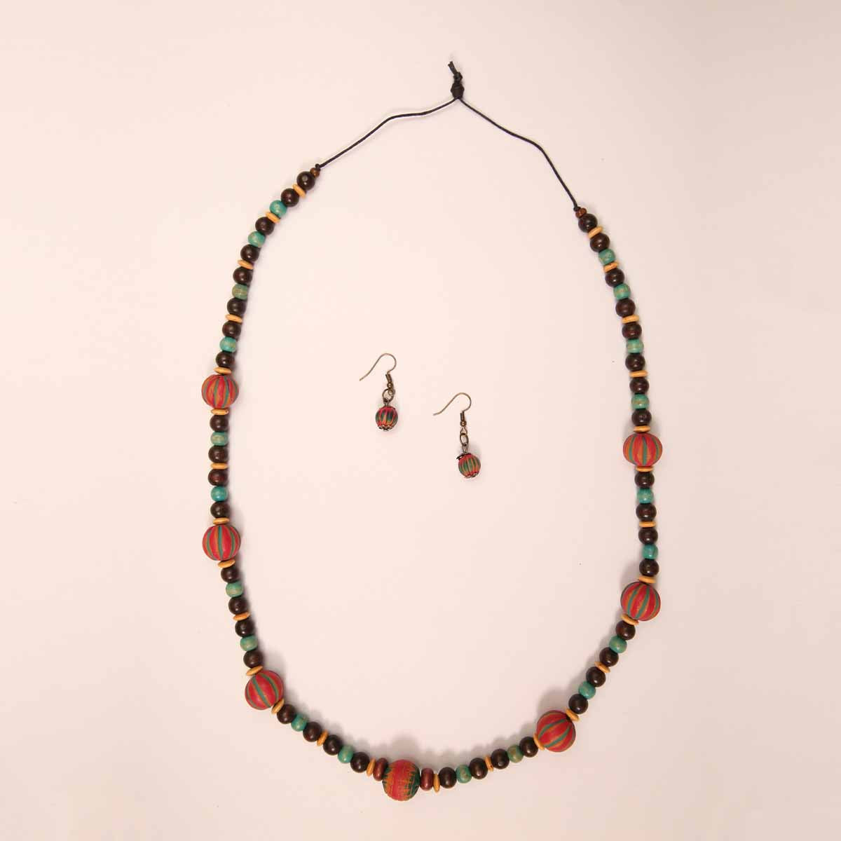 Tones of Earth Beaded Necklace & Matching Jewellery Set