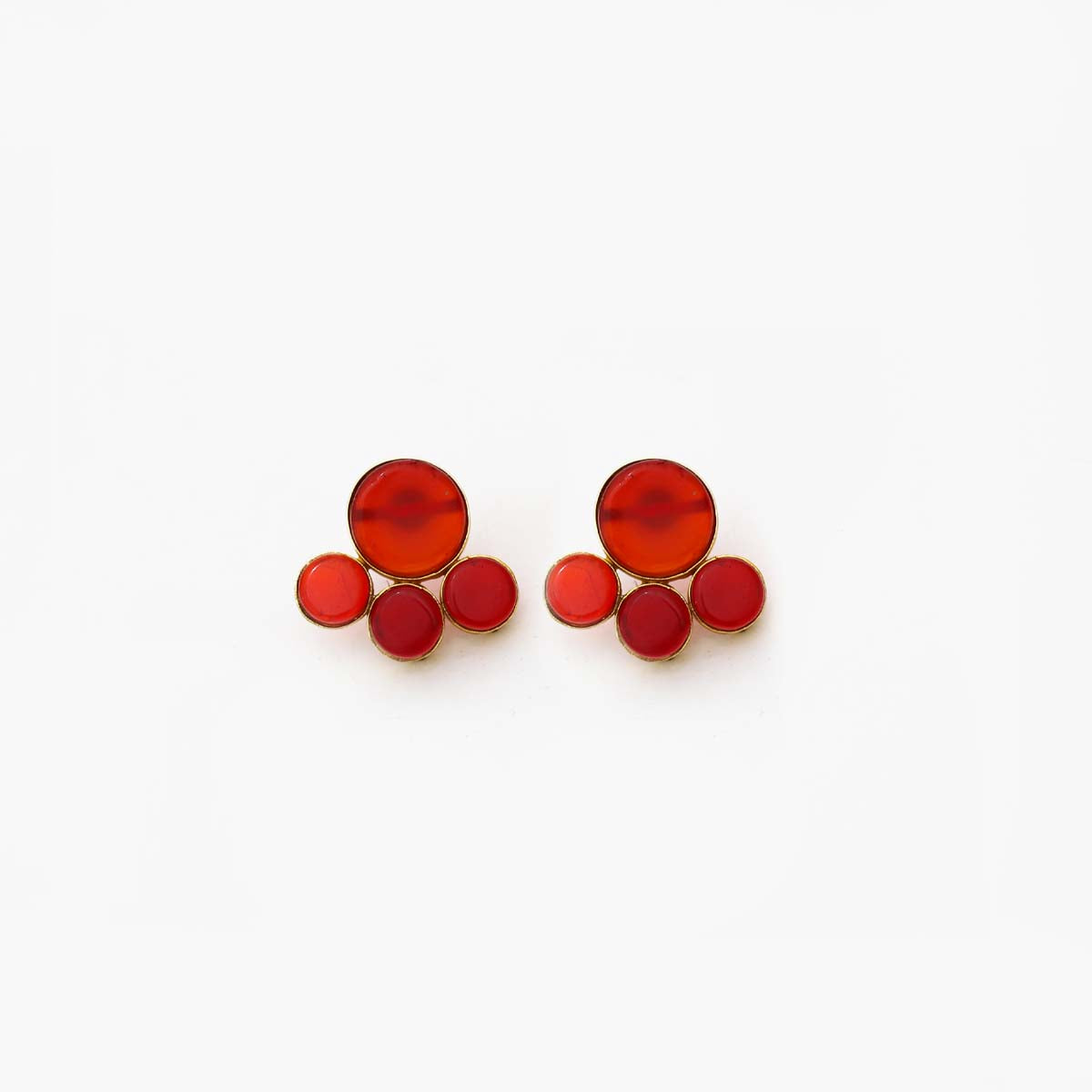 Cherry Agate Dotted Earrings