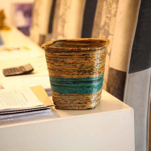 Striped Wastepaper Bin