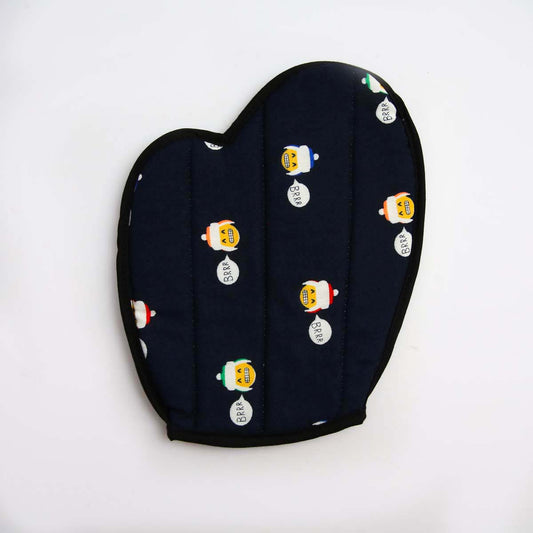 Blue Handloom Oven Mitten