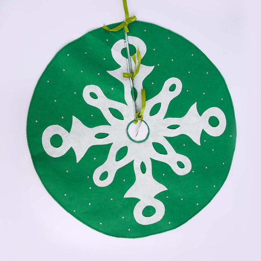 Green Snowflake Tree Skirt