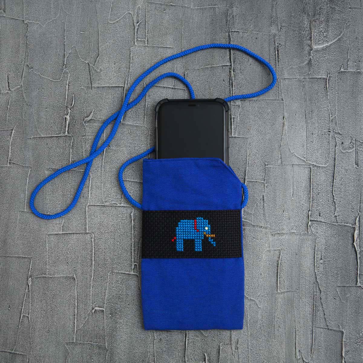 Blue Tusker Handloom Phone Pouch