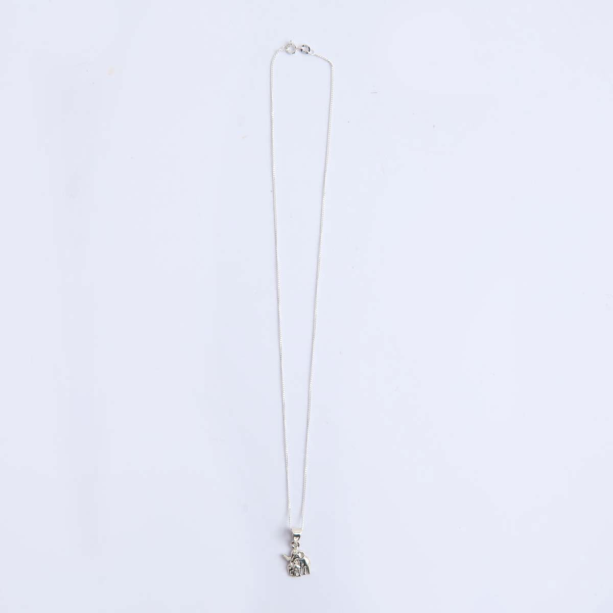 Silver Elephants Pendant & Chain