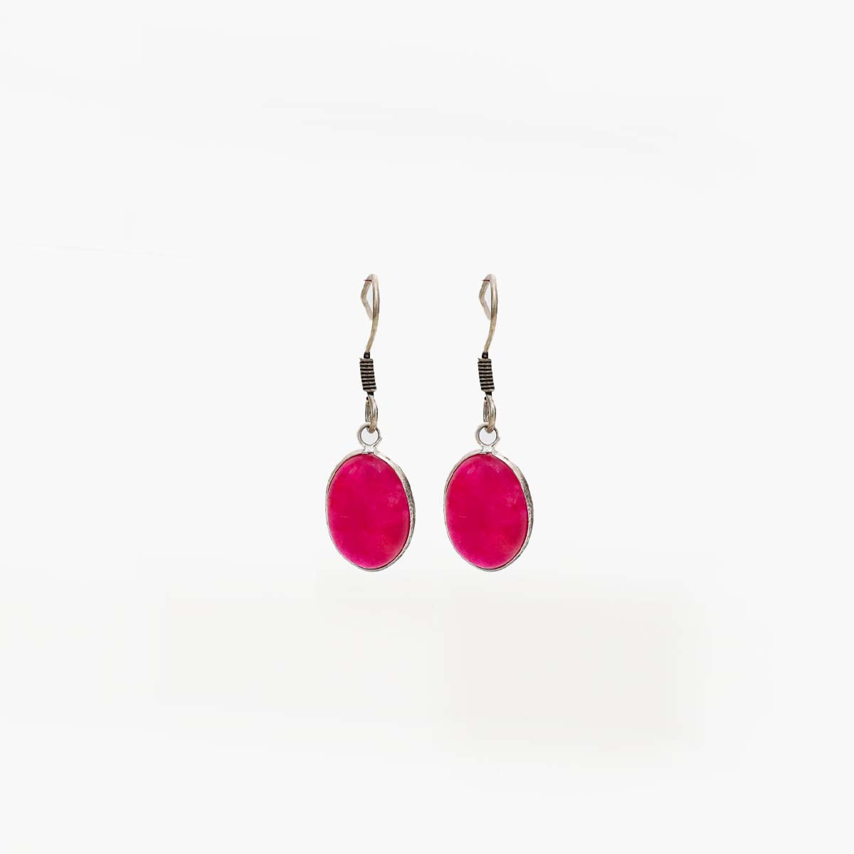 Pink Agate Drop Earrings