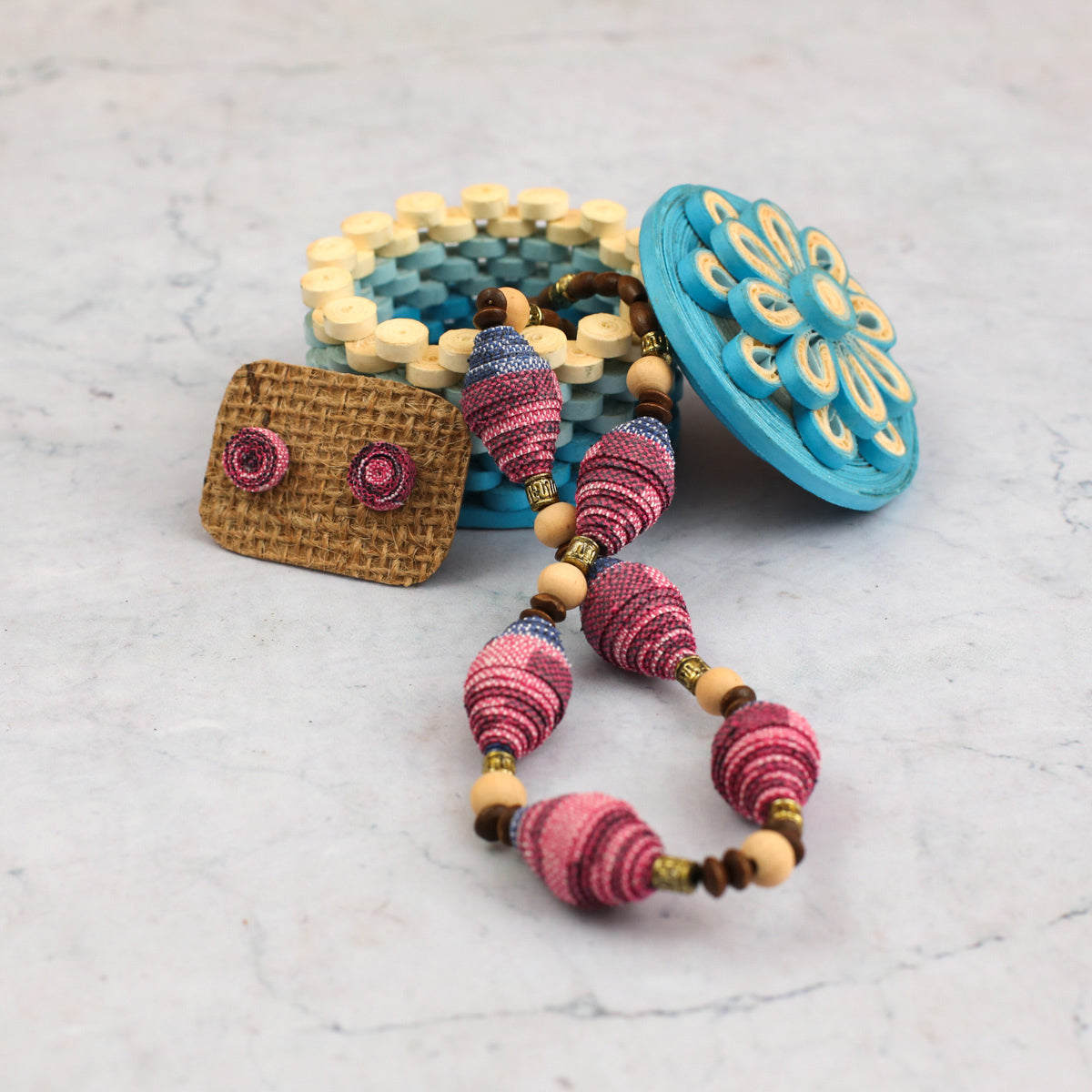 Small Cerulean Paper Jewellery Box