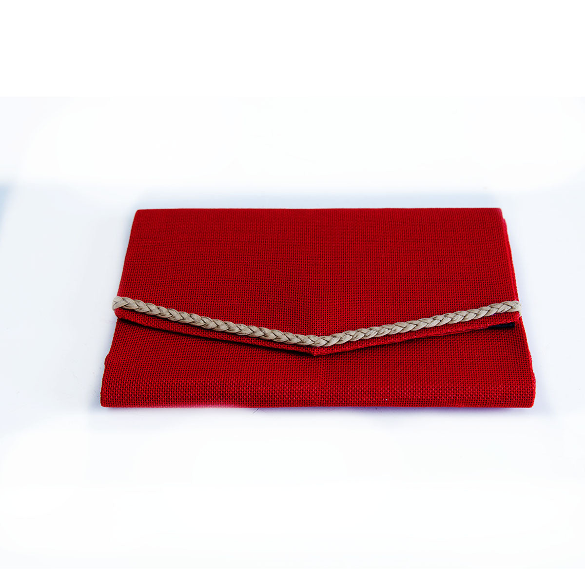 Royal Red Burlap Clutch