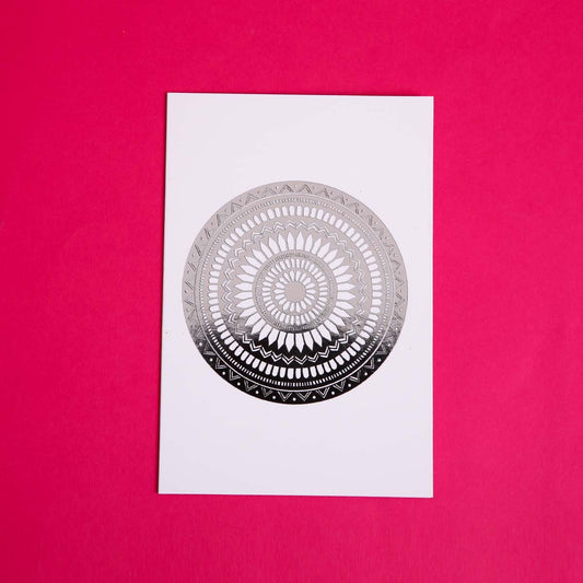 Silver Foil Lola Mandala Card