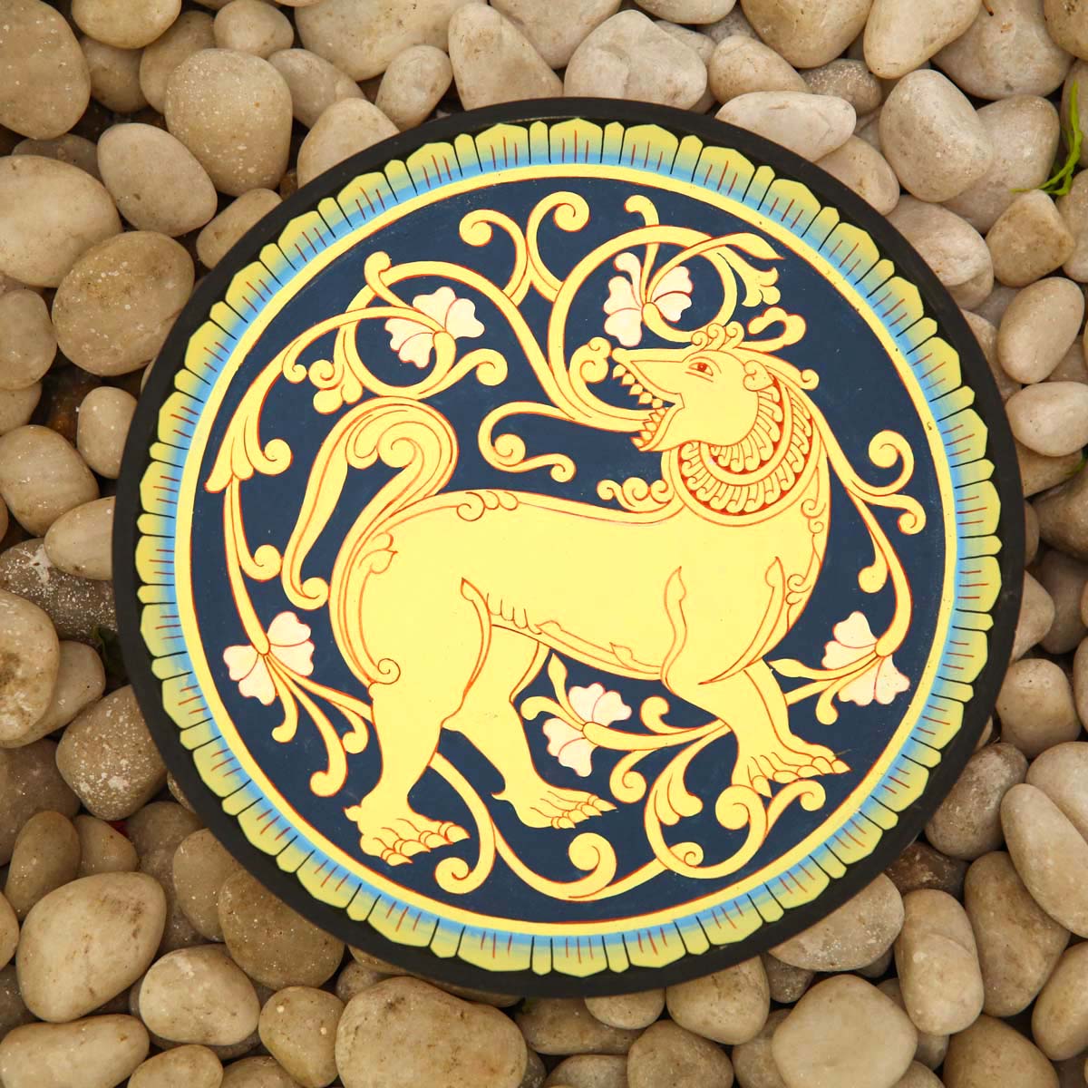 Traditional Lion Decorative Wooden Plate