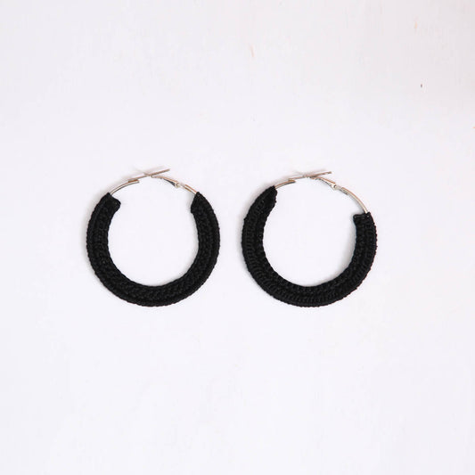 Bold Black Crochet Hoops