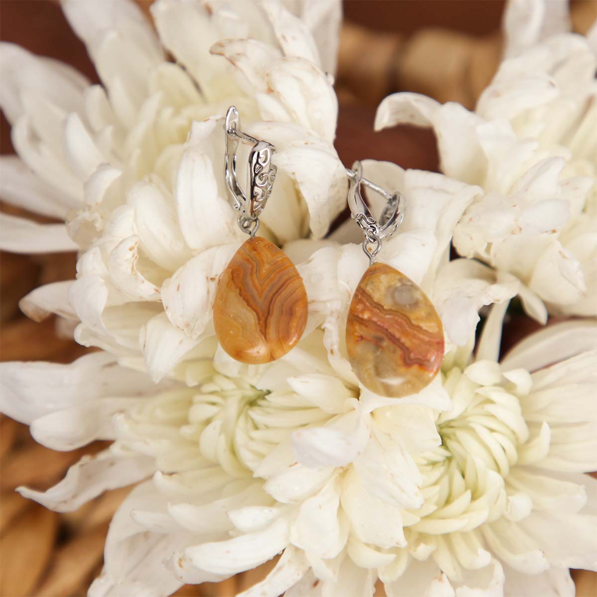 Gold Marble Earrings