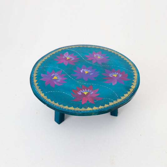 Lily Pond Wooden Stool