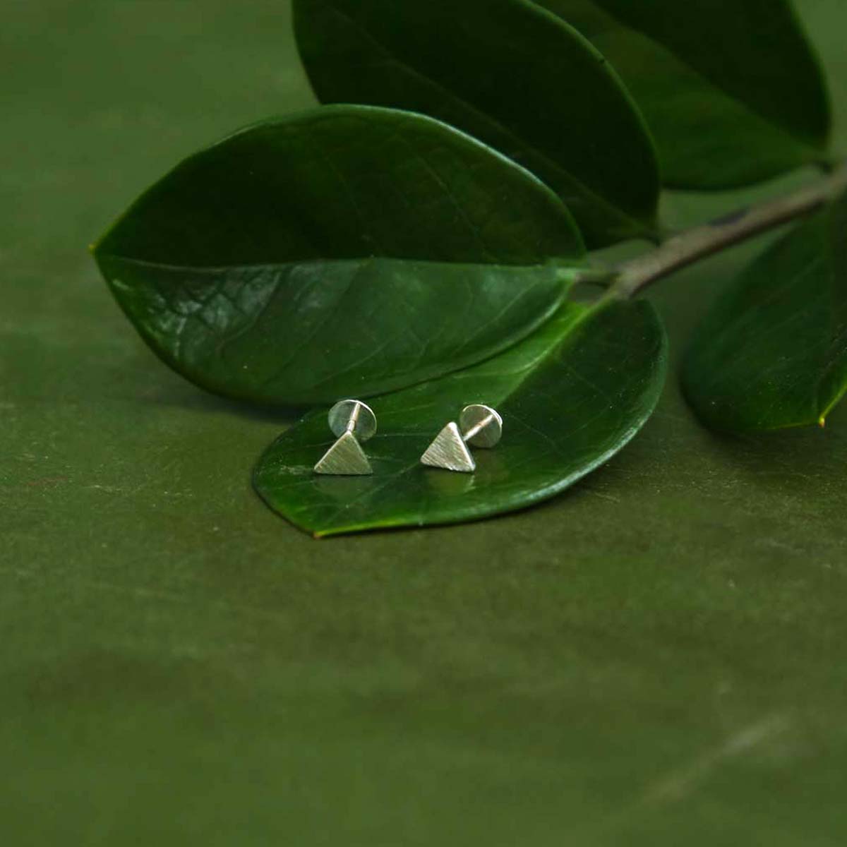 Triangle Sterling Silver Stud Earrings