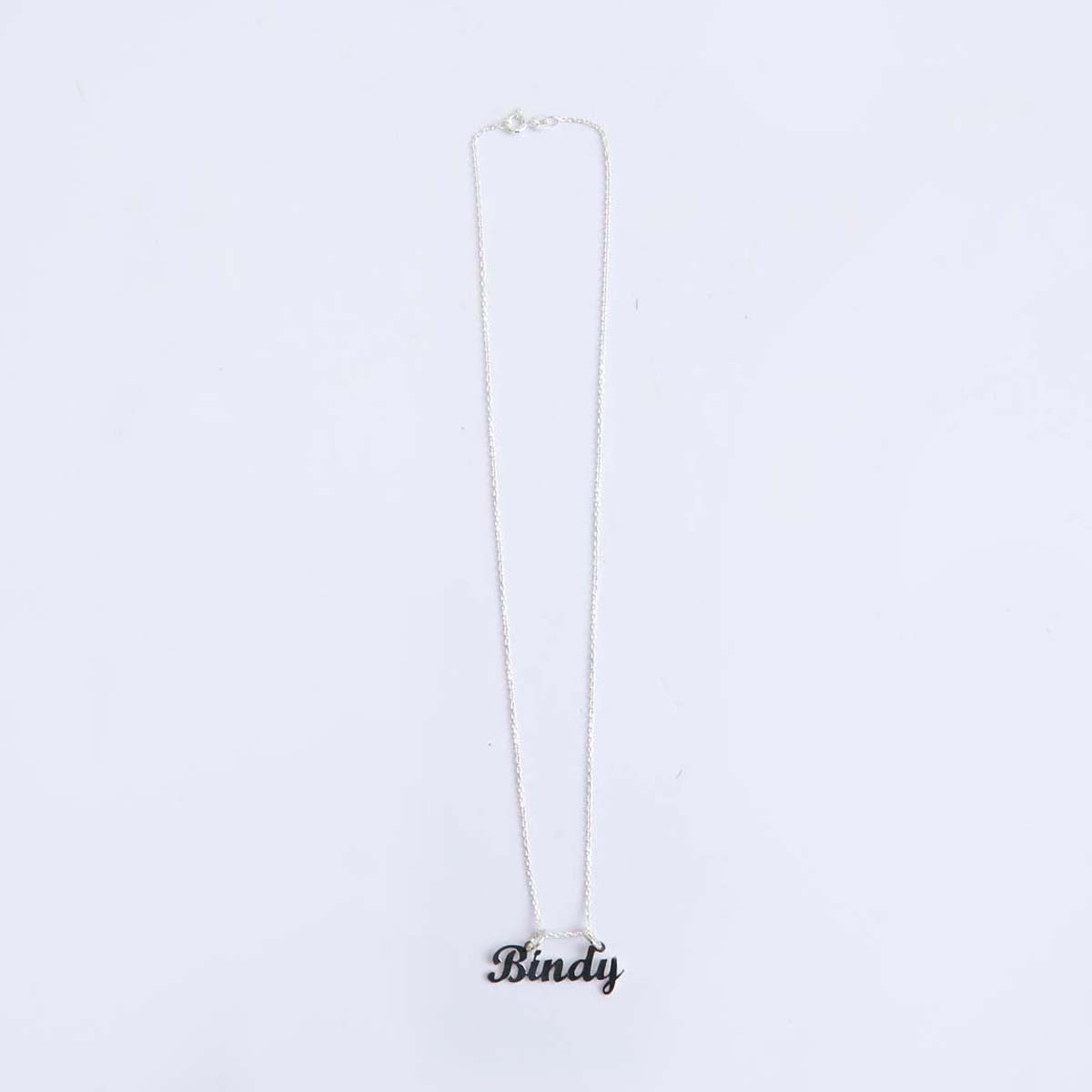 Silver Custom Nametag Pendant With Box Chain