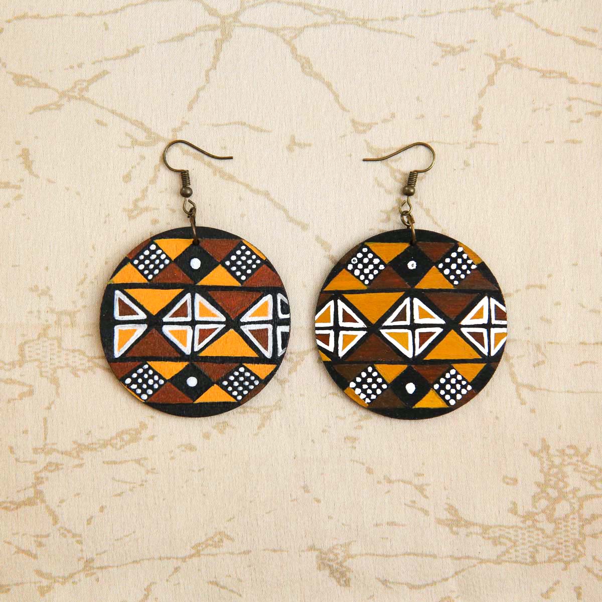 Coffee Shades Wooden Earrings