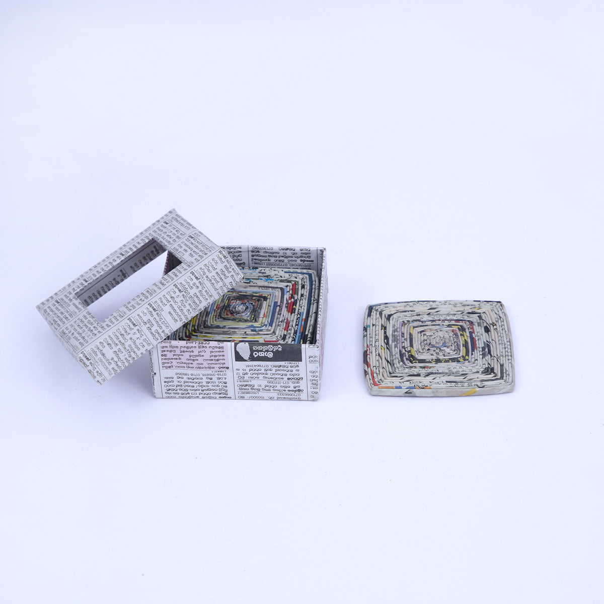 Natural Square Paper Coaster Set