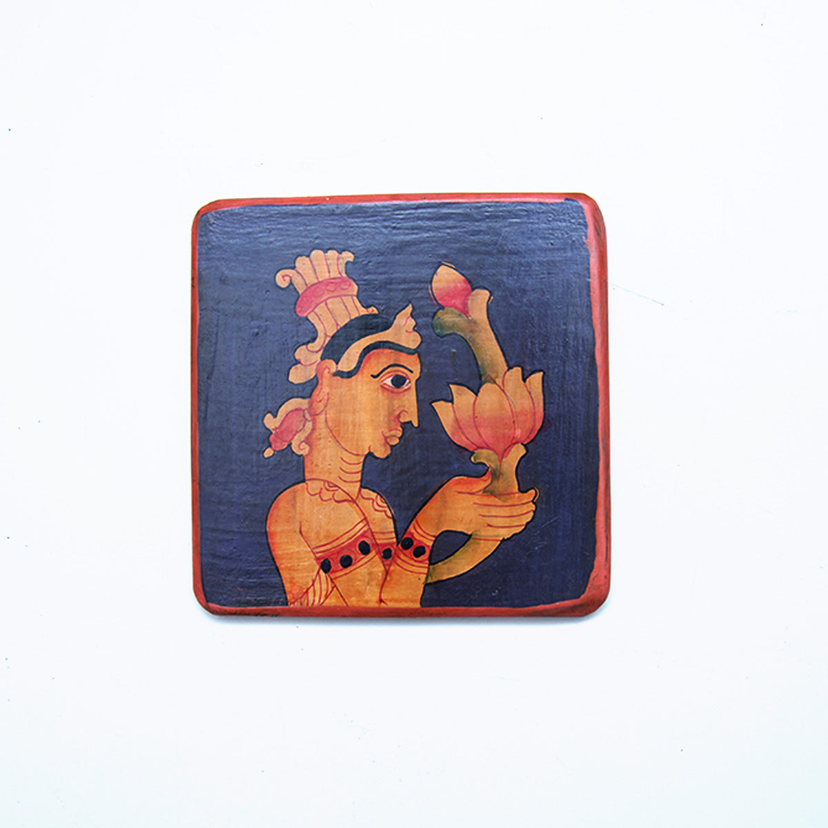 Lotus Lady Traditional Wooden Coaster