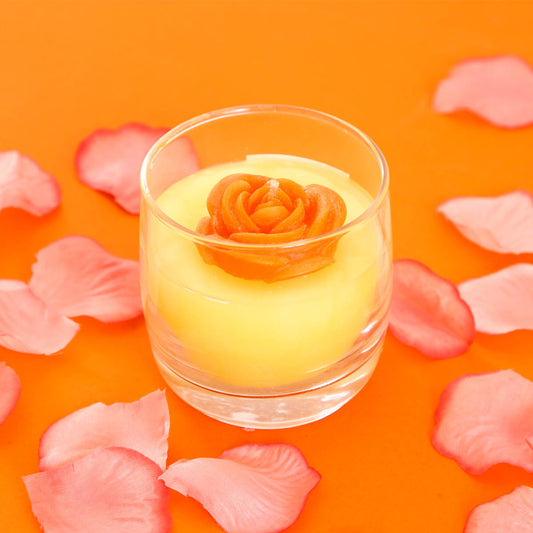 Vanilla Paradise Rose Glass Candle