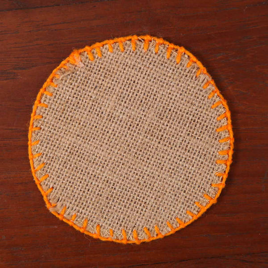 Rainbow Burlap Coaster Set