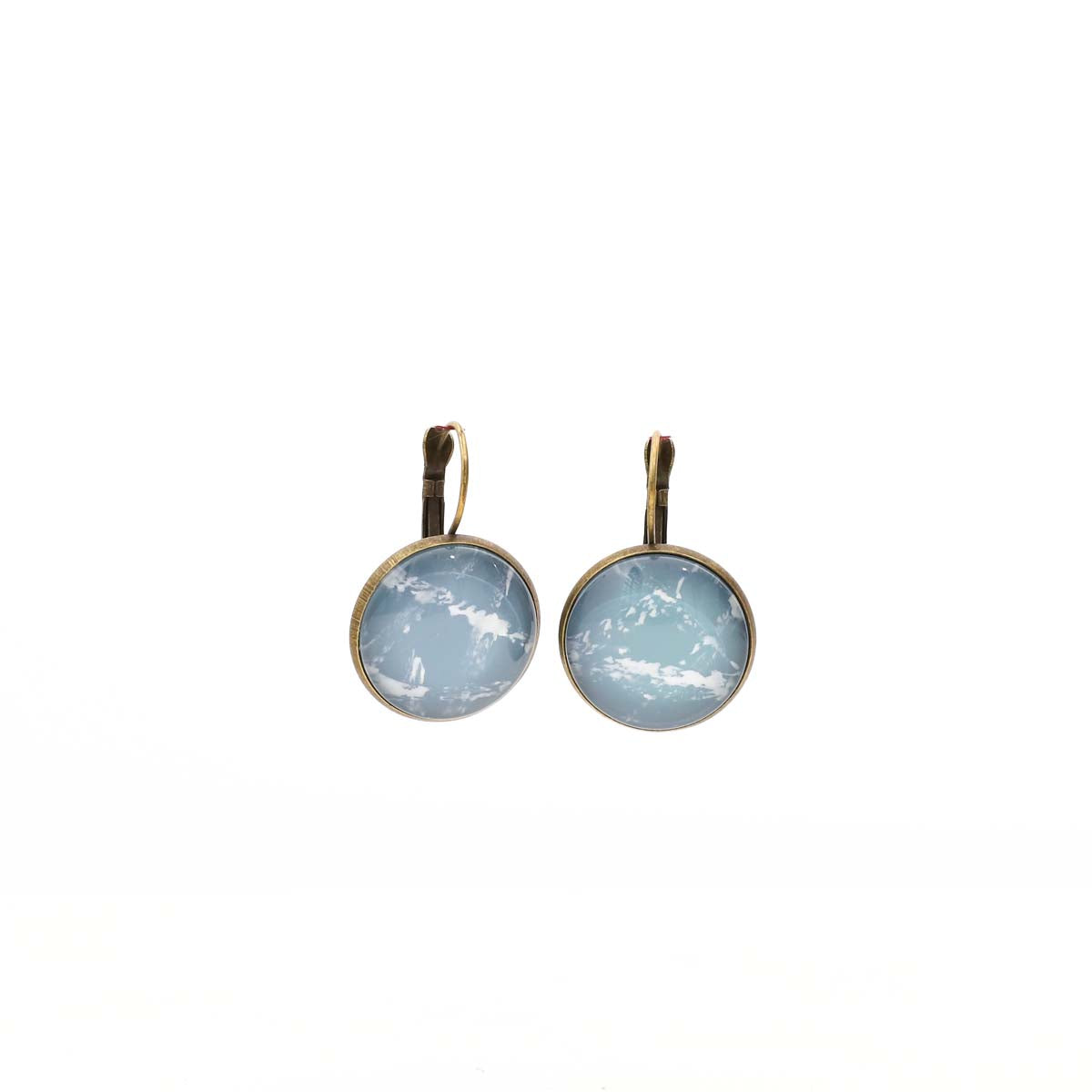 Blue Batik Cracks Earrings