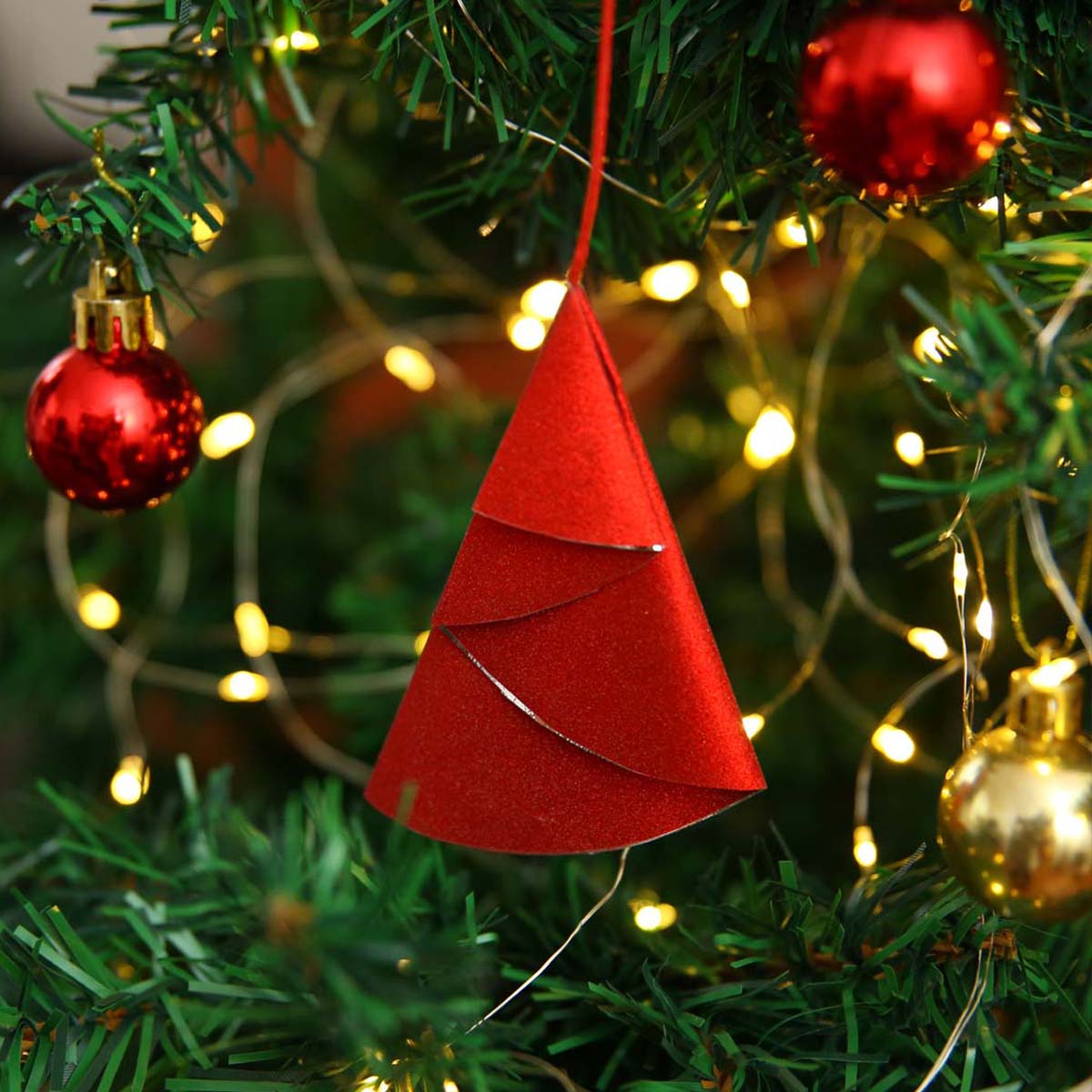 Red Paper Tree Ornament