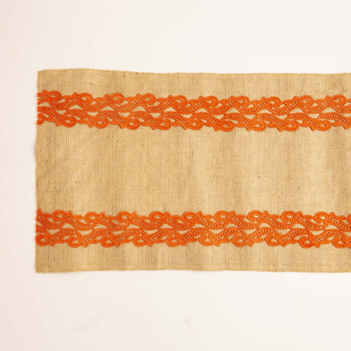 Tangerine Burlap Table Runner