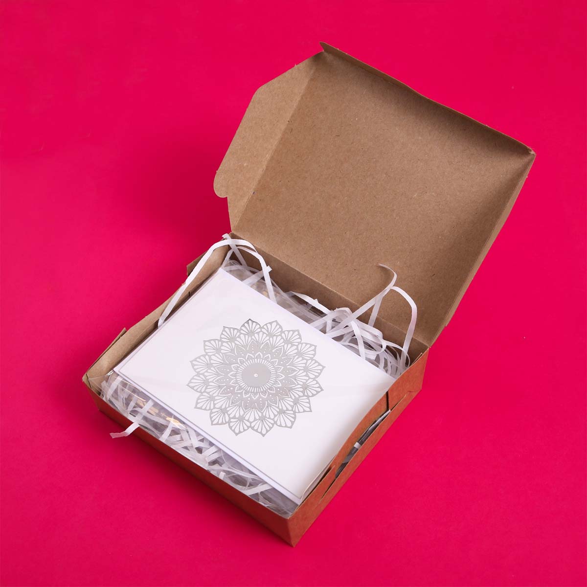 Silver Foil Daffodil Mandala Card Set