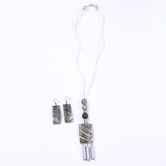 Dangling Mental Necklace & Earring Set